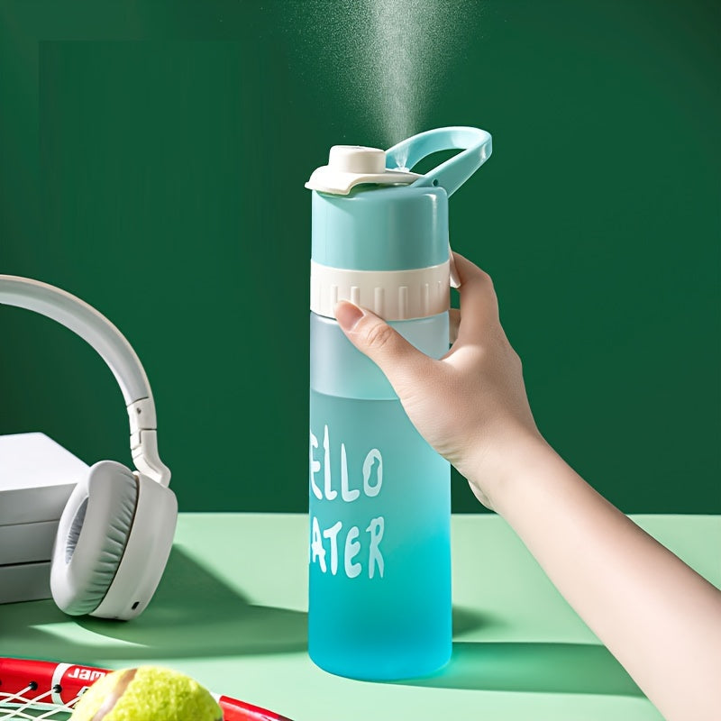 1pc Large-Capacity Gradient Spray Water Bottle - Portable, Cooling Mist Cup for Sports & Summer Hydration