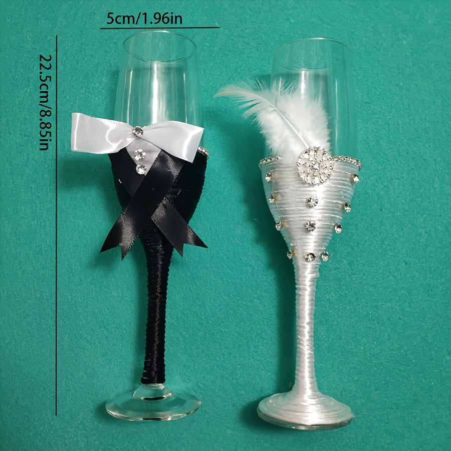 Elegant Black And White Wedding Toasting Glasses: Perfect for Any Special Occasion