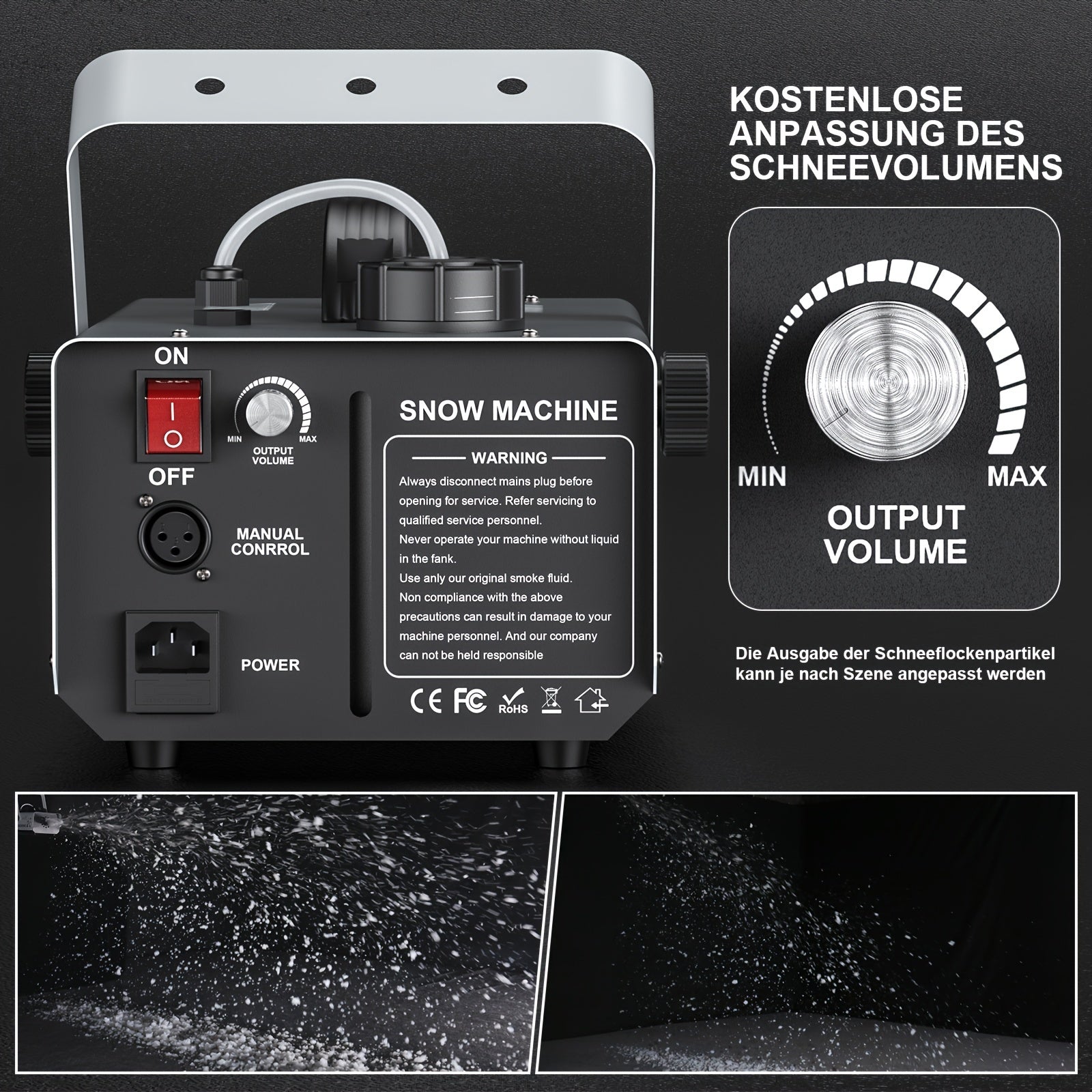 1500W Snow Machine Snow Machine Stage Snow Machine Halloween Christmas Stage Performance
