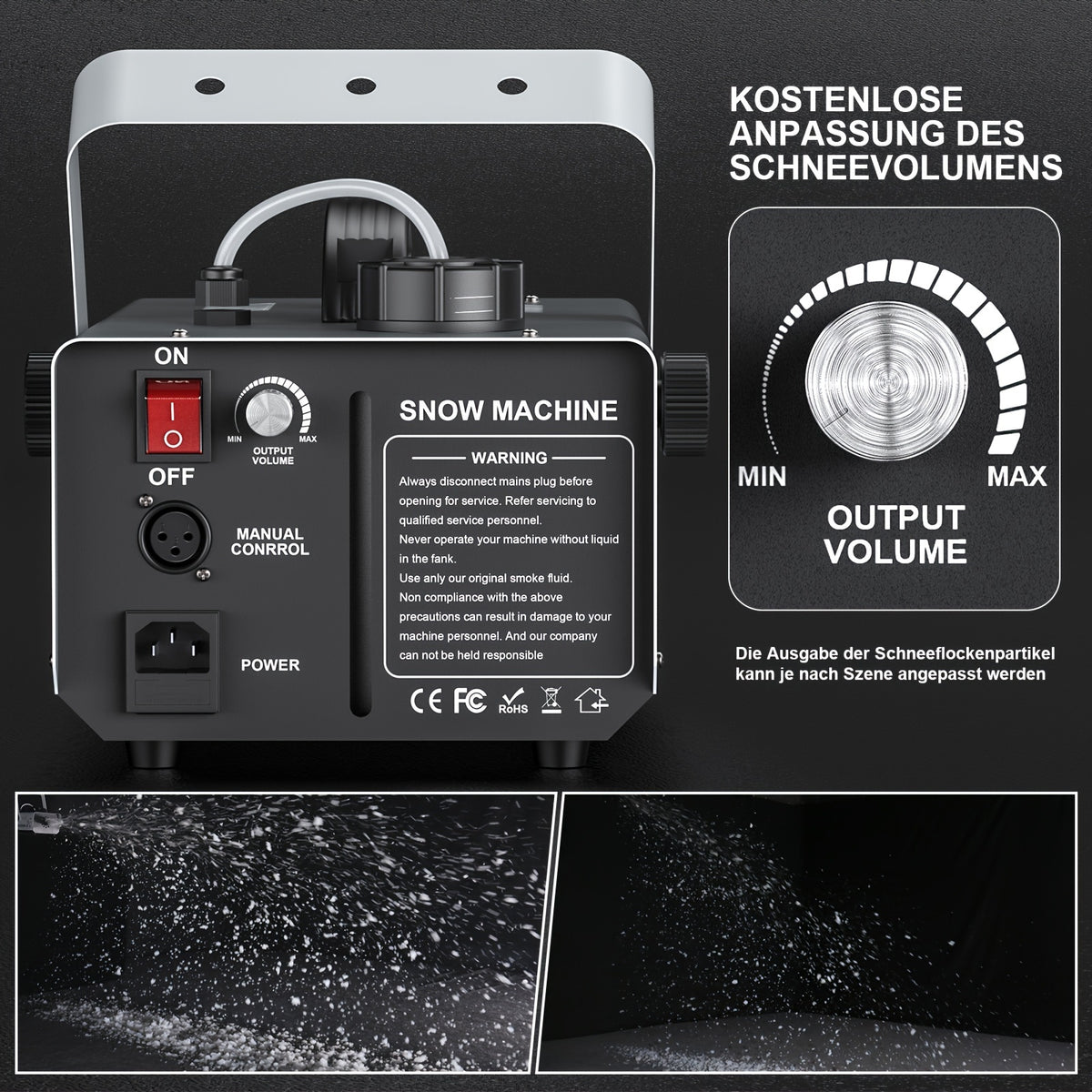 1500W Snow Machine Snow Machine Stage Snow Machine Halloween Christmas Stage Performance