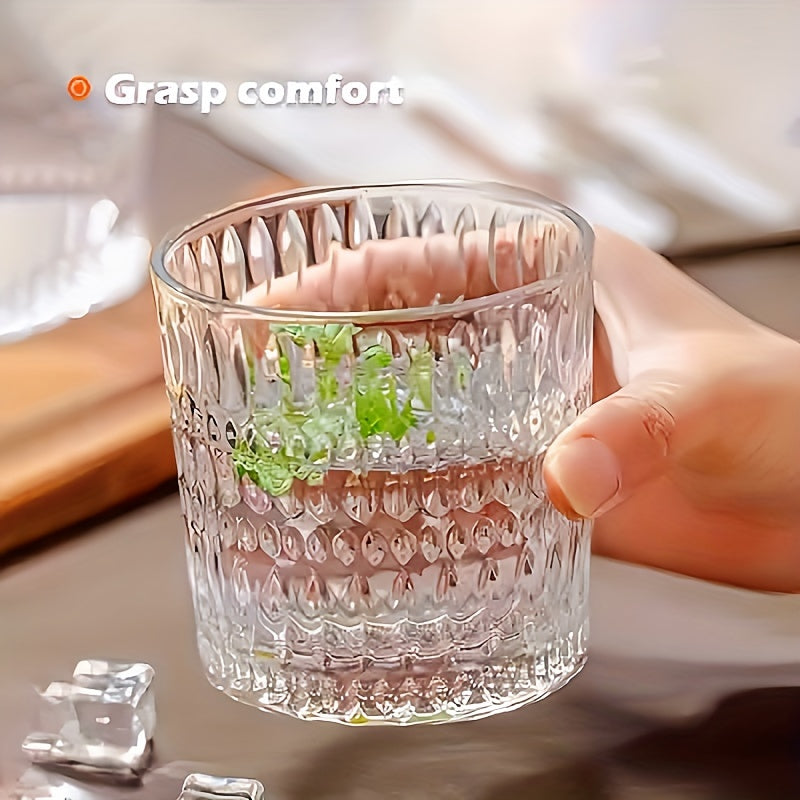 6pcs Set Versatile Glass Cups - Lead-Free, Reusable for Whiskey, Coffee, Tea & More - Perfect Gift for Christmas & Valentine's Day, 11.62oz, Fruit Cup, Juice Cup, Milk Cup