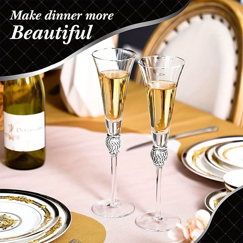 4Pcs/Set,Wedding Champagne Flutes And Cake Knife Server Set, Champagne Flutes Glasses Mr And Mrs Gifts, Cake Cutting Set For Wedding, Bride And Groom Toasting Glasses, Wedding Reception Supplies,for Couple Anniversary Bride S