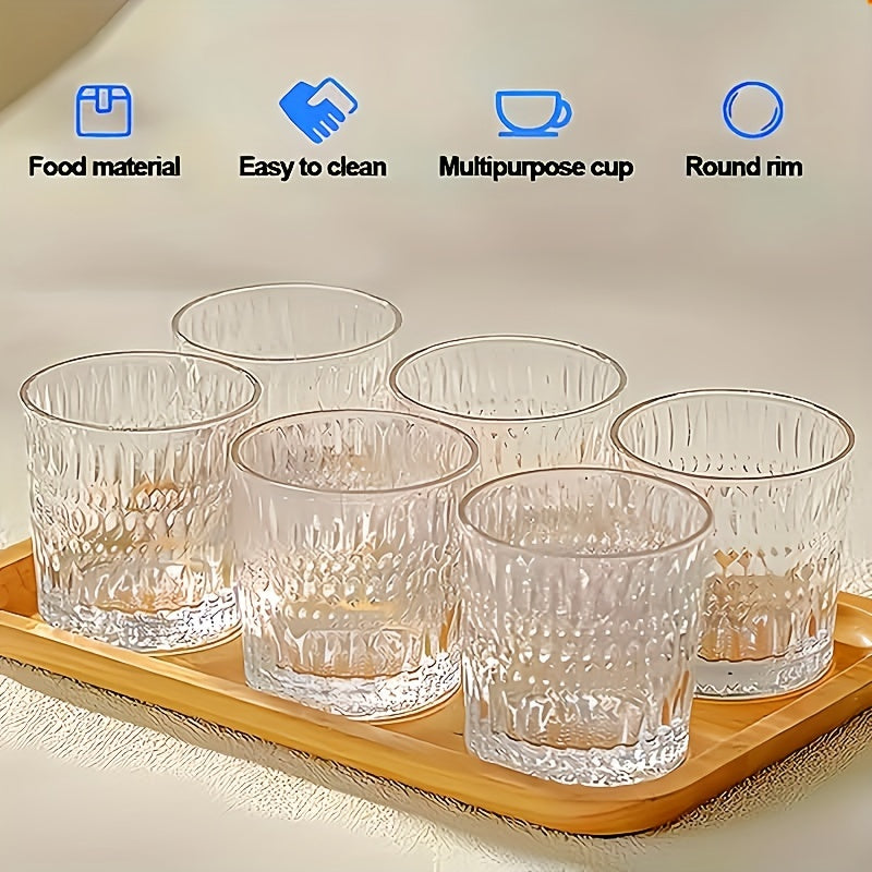 6pcs glass cup, whiskey cup, milk cup, tea cup, fruit cup, coffee cup, juice cup, lead-free, reusable, essential gift for Christmas and Valentine's Day -340ml/11.62oz