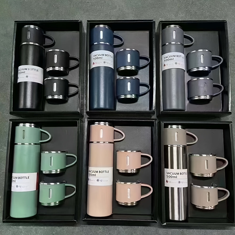 1pc One cup three lid set, cup lid can be used as a cup, new insulated cup car water cup business gift set