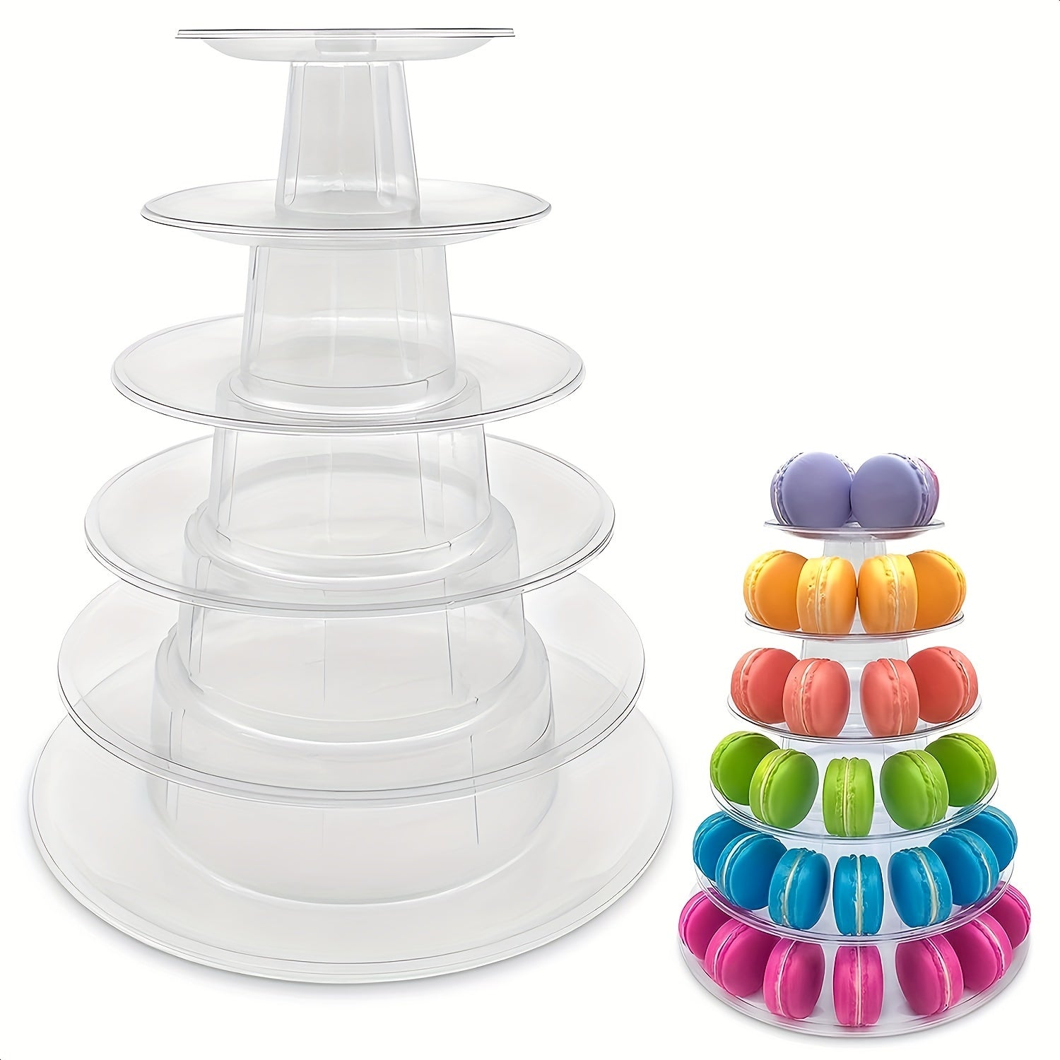 1pc 4/6/10 Tier Round Macaron Display Stand Cake Stand Dessert Cupcake Stand Cookie Tray Rack Desserts Display For Wedding Birthday Party Baby Shower Bakery Decor Halloween Christmas Thanksgiving