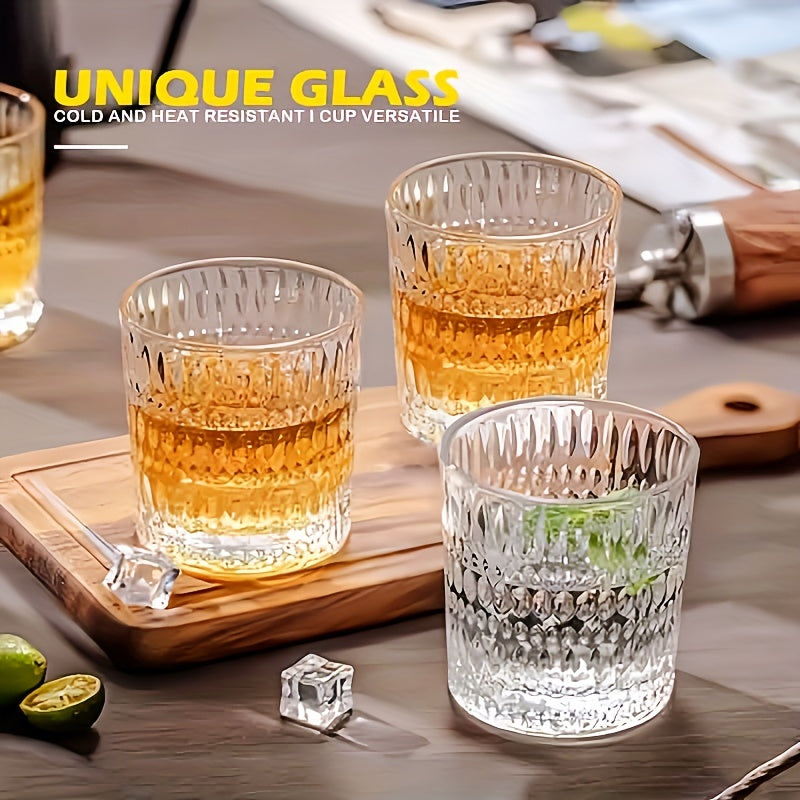 6pcs glass cup, whiskey cup, milk cup, tea cup, fruit cup, coffee cup, juice cup, lead-free, reusable, essential gift for Christmas and Valentine's Day -340ml/11.62oz