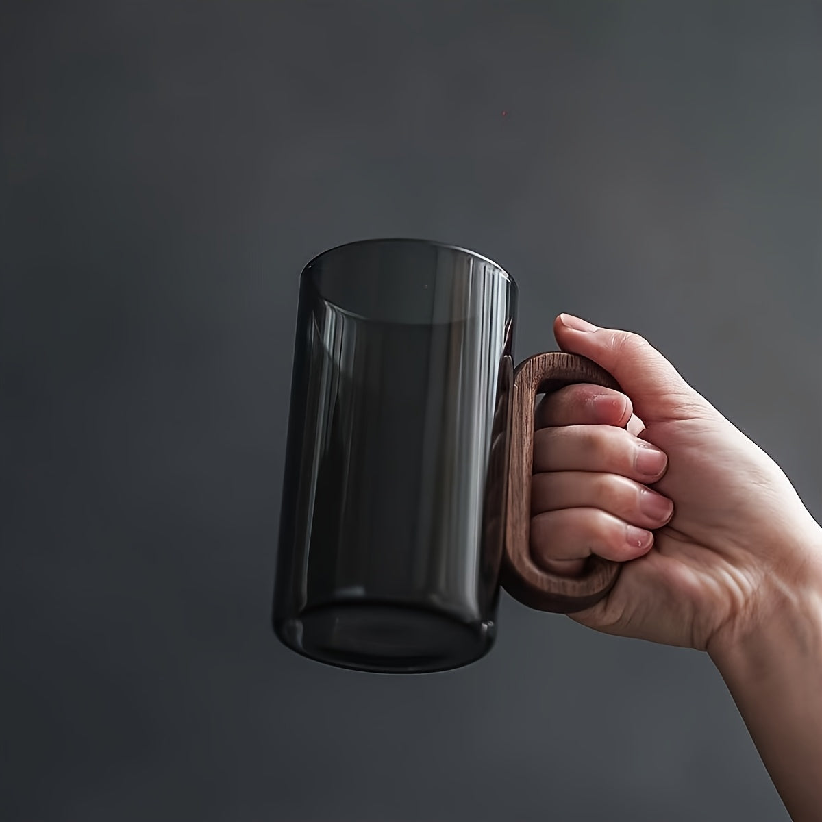 2/4/6pcs Set Perfect Glass Cups with Blue Wooden Handles, 12.85oz High Borosilicate Glass Tea & Coffee Mugs, Leak-Proof, Insulated, Lead-Free - Ideal for Christmas, New Year, Valentine's Day & Birthday Gifts