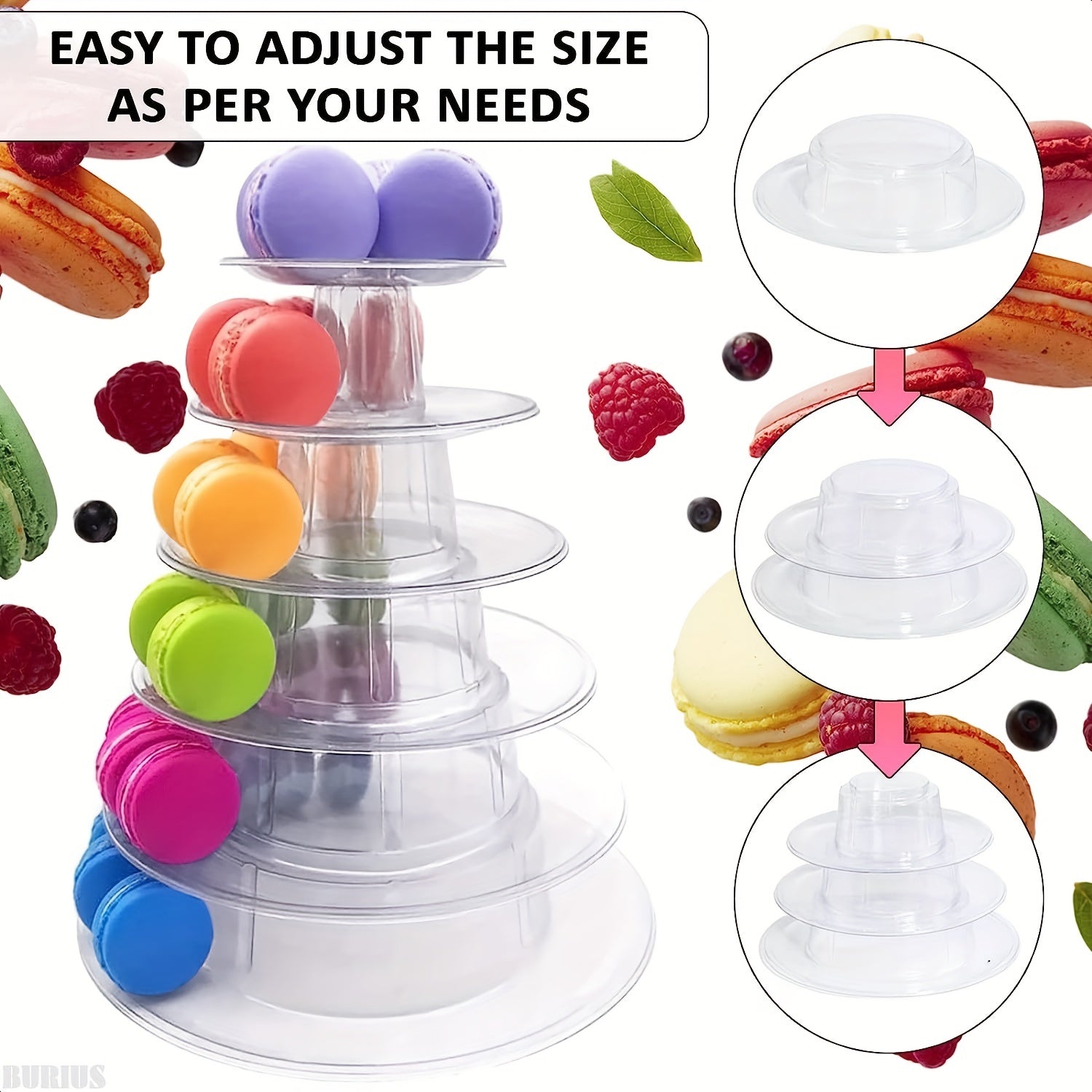 1pc 4/6/10 Tier Round Macaron Display Stand Cake Stand Dessert Cupcake Stand Cookie Tray Rack Desserts Display For Wedding Birthday Party Baby Shower Bakery Decor Halloween Christmas Thanksgiving