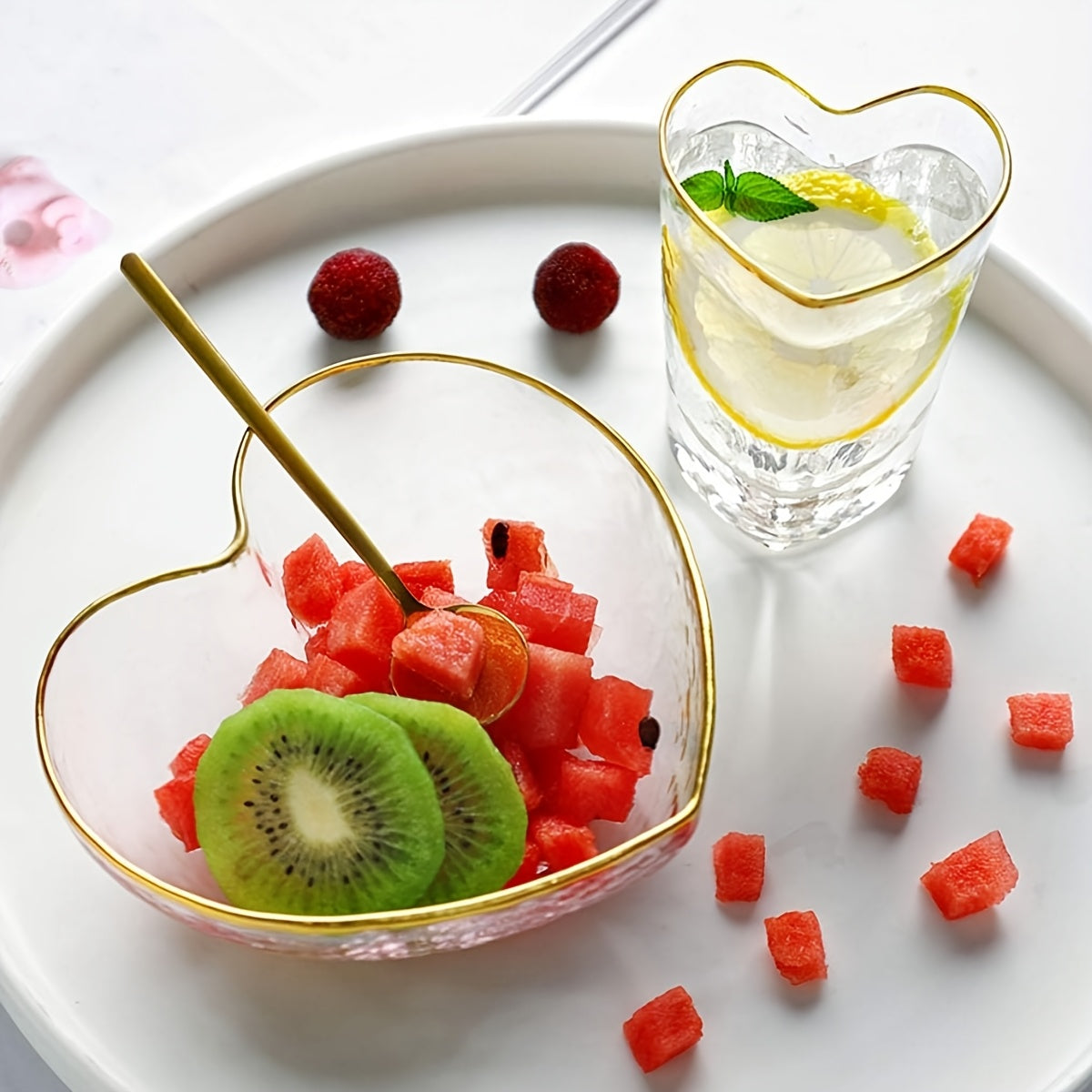 2pcs Heart-Shaped Glass Cup Set - Lead-Free, Insulated Drinking Glasses for Whiskey, Wine, Coffee & More - Perfect for Christmas & Holiday Celebrations