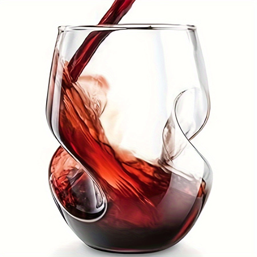 [Popular Choice] 1pc Elegant Japanese-Inspired Creative Cocktail Glass - Reusable, Insulated Twisted Design Clear Glass Cup for Whiskey, Beer, Tea & More - Perfect for Home Bar Entertaining