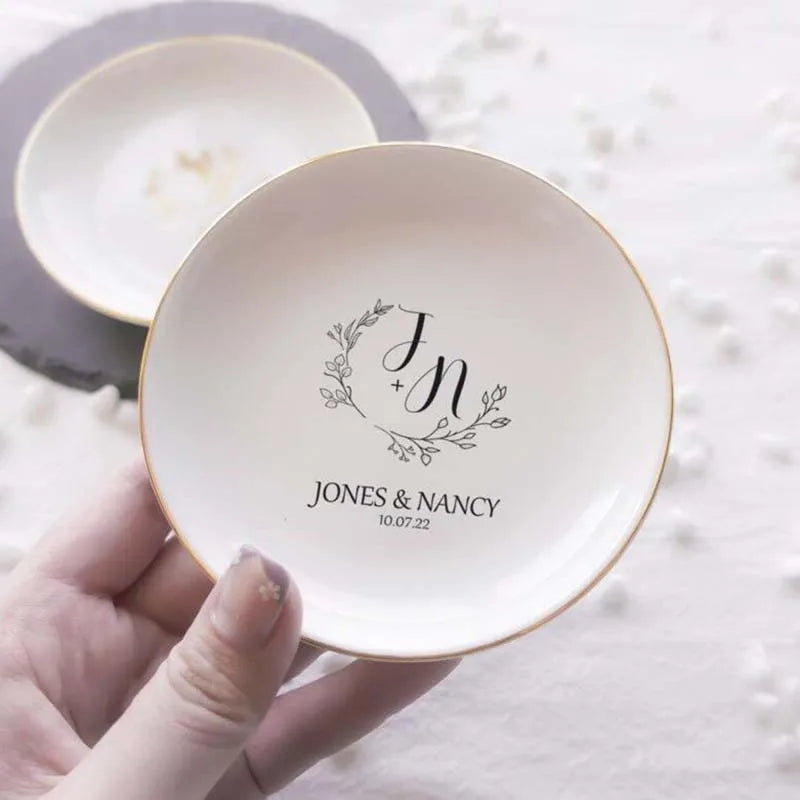 Jewelry Dish Personalized Engagement Gift Ring Dish Wedding Ring Holder Custom Ring Dish Gift For Bride Bachelorette Favor