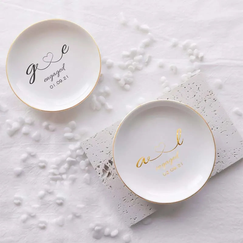 Jewelry Dish Personalized Engagement Gift Ring Dish Wedding Ring Holder Custom Ring Dish Gift For Bride Bachelorette Favor