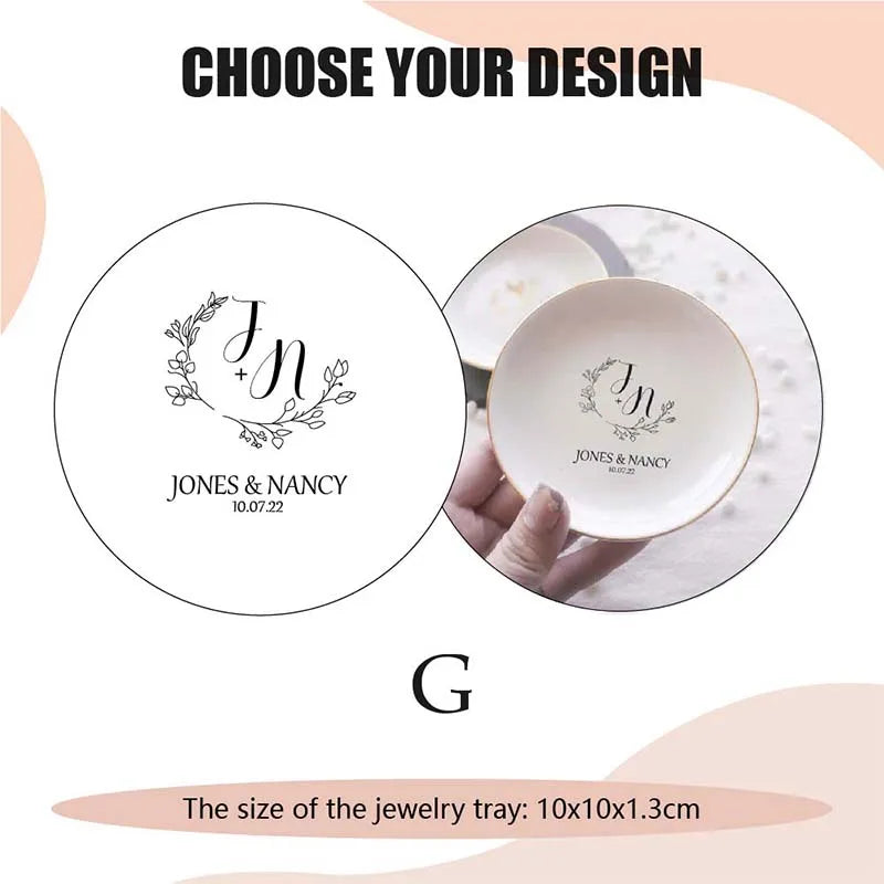 Jewelry Dish Personalized Engagement Gift Ring Dish Wedding Ring Holder Custom Ring Dish Gift For Bride Bachelorette Favor