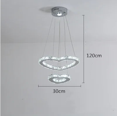 Modern Heart Crystal Chandelier Pendant Lighting Home Decor Led Ceiling Lamp Fixtures For Dining Room Lustres Hanging Lighting