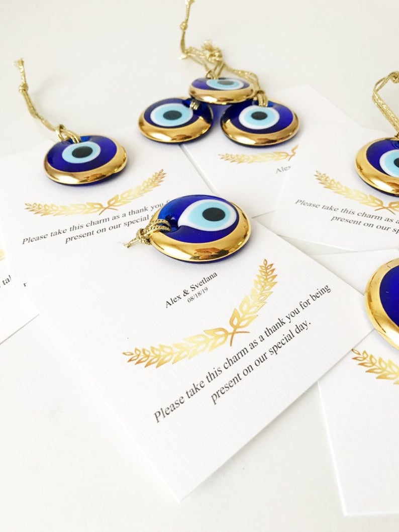 Evil eye luxury wedding favors, 50Pcs.