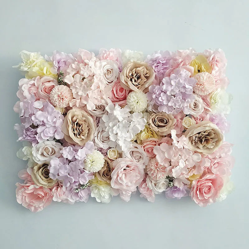 Silk Rose Flowers 3D Backdrop Wall Wedding Decoration Artificial Flower Wall Panel for Home Decor Backdrops Baby Shower