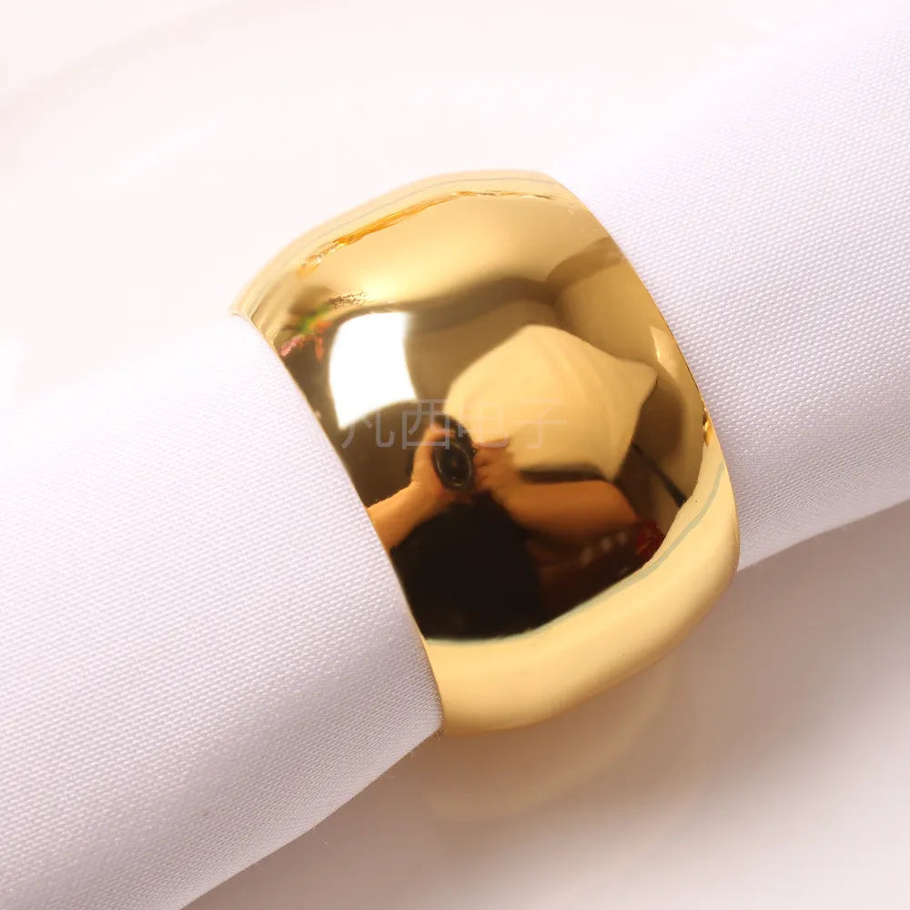 Hotel model room golden ring napkin buckle napkin ring Western restaurant metal napkin circle cloth ring