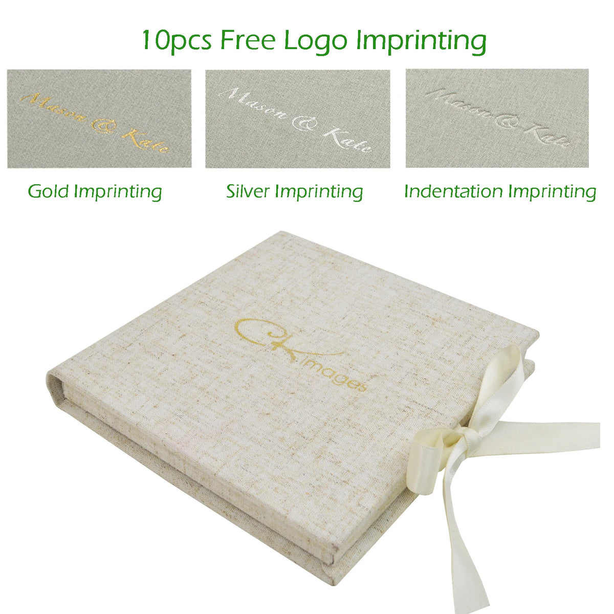 Custom Logo Linen USB boxes with photo frame - Personalized Flash Drive Case - Newborn/Wedding  Photography Packaging