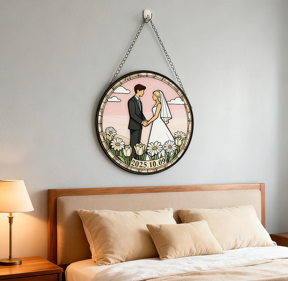 Custom - Tailored Stained  Wedding Wall Hanging: a Timeless and Memorable Gift for Newlyweds