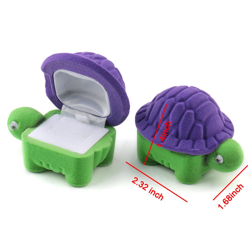 1 piece lovely Velvet tortoise gift box jewelry box wedding ring box Necklace Ring Case Earrings Holder for jewelry display