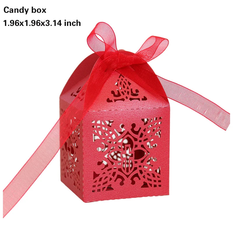 20/30/50PCS Cross Carriage Laser Cut Candy Boxes Wedding Favors Gifts Box Communion Christening Easter Baby Shower Party Decor
