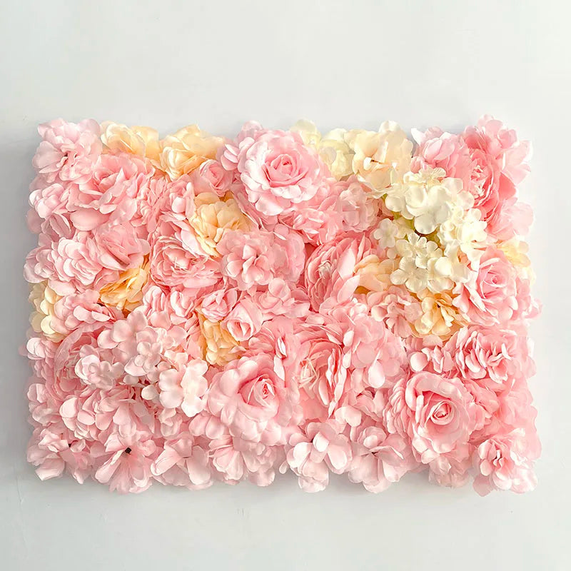 Silk Rose Flowers 3D Backdrop Wall Wedding Decoration Artificial Flower Wall Panel for Home Decor Backdrops Baby Shower
