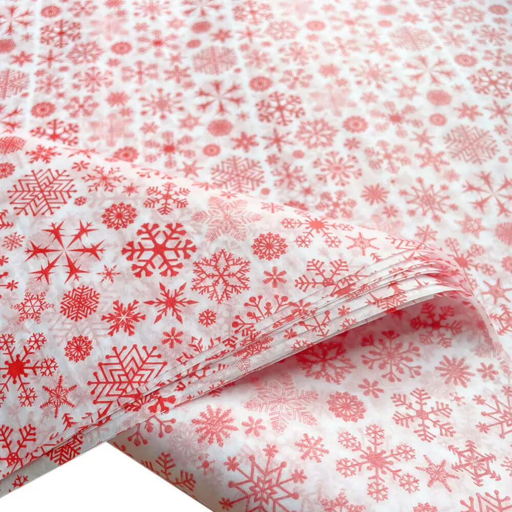 10sheets Tissue Paper Wrapping Snowflake Xmas DIY Craft Flowers Gift Box Packing Wedding Party Home Decor Supplies 50cm*75/35cm