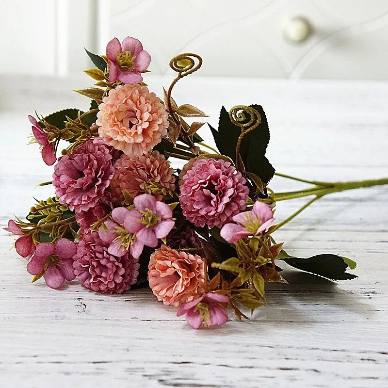 1 Bundle European Small Clove Carnations Artificial Flowers Wholesale Home Photography Soft Decoration Handmade Diy Materials