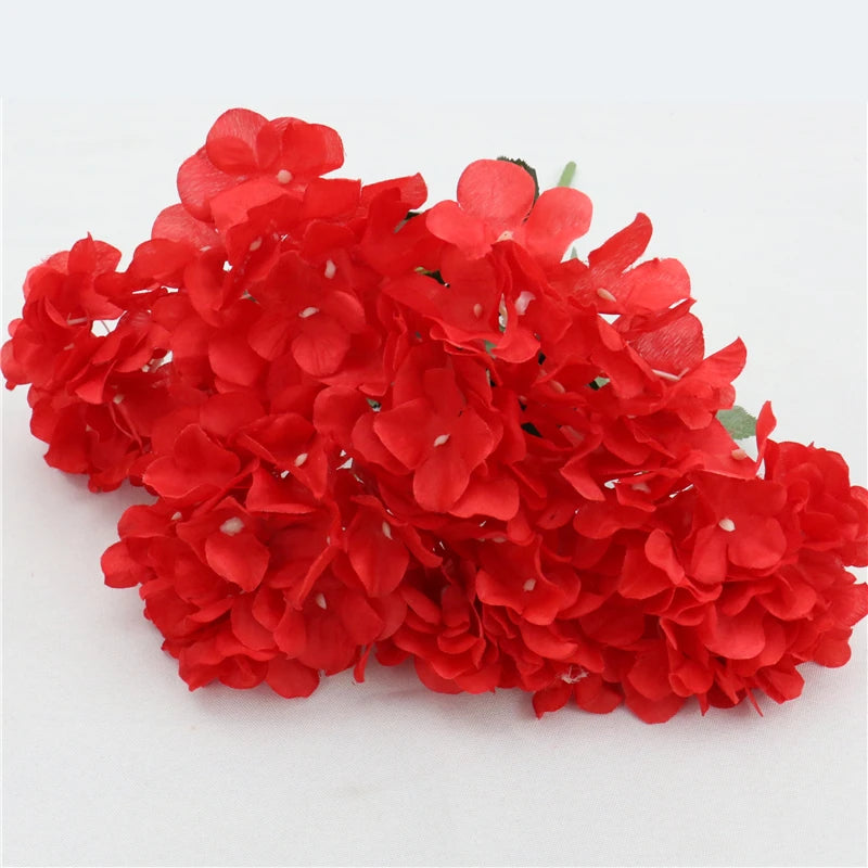 Large 6 Heads Artificial Flower Bunch Silk Hydrangea Wedding Bridal Bouquet Fake Flower Home Decor Flower Wall Christmas Gift