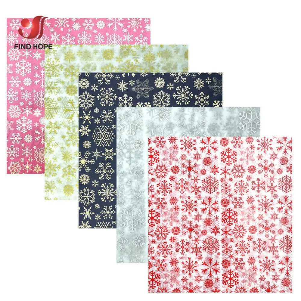 10sheets Tissue Paper Wrapping Snowflake Xmas DIY Craft Flowers Gift Box Packing Wedding Party Home Decor Supplies 50cm*75/35cm