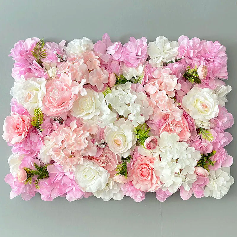 Silk Rose Flowers 3D Backdrop Wall Wedding Decoration Artificial Flower Wall Panel for Home Decor Backdrops Baby Shower