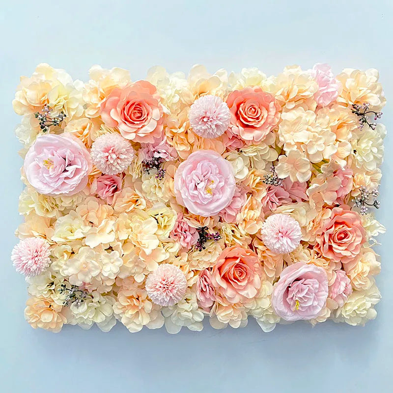 Silk Rose Flowers 3D Backdrop Wall Wedding Decoration Artificial Flower Wall Panel for Home Decor Backdrops Baby Shower