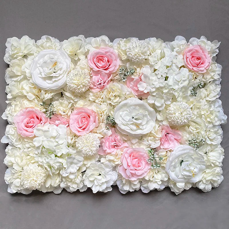 Silk Rose Flowers 3D Backdrop Wall Wedding Decoration Artificial Flower Wall Panel for Home Decor Backdrops Baby Shower
