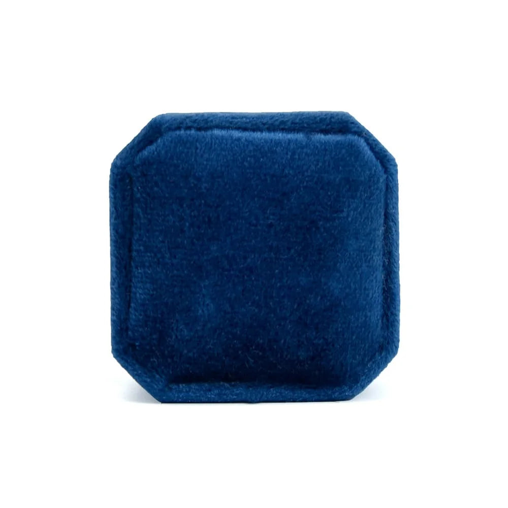 Custom Octagonal Velvet Ring Box Double Slot Retro Ring Bearer Box Engagement Wedding Ring Display Holder Small and Elegant