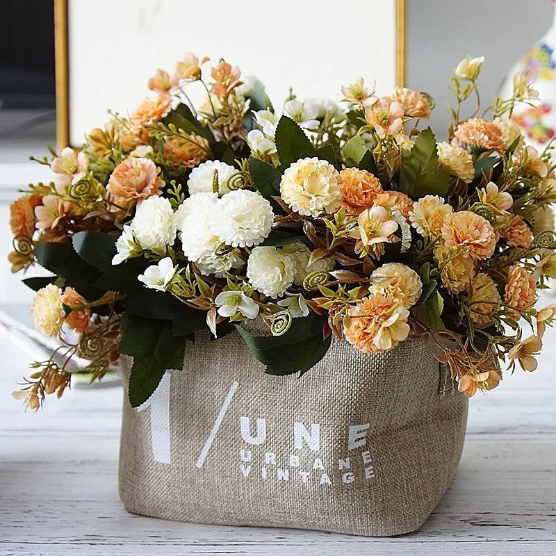 1 Bundle European Small Clove Carnations Artificial Flowers Wholesale Home Photography Soft Decoration Handmade Diy Materials