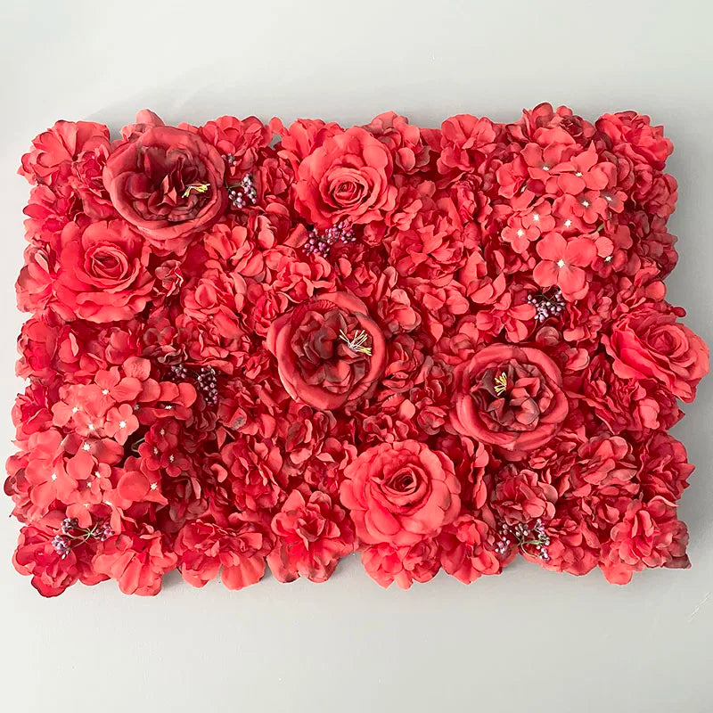 Silk Rose Flowers 3D Backdrop Wall Wedding Decoration Artificial Flower Wall Panel for Home Decor Backdrops Baby Shower