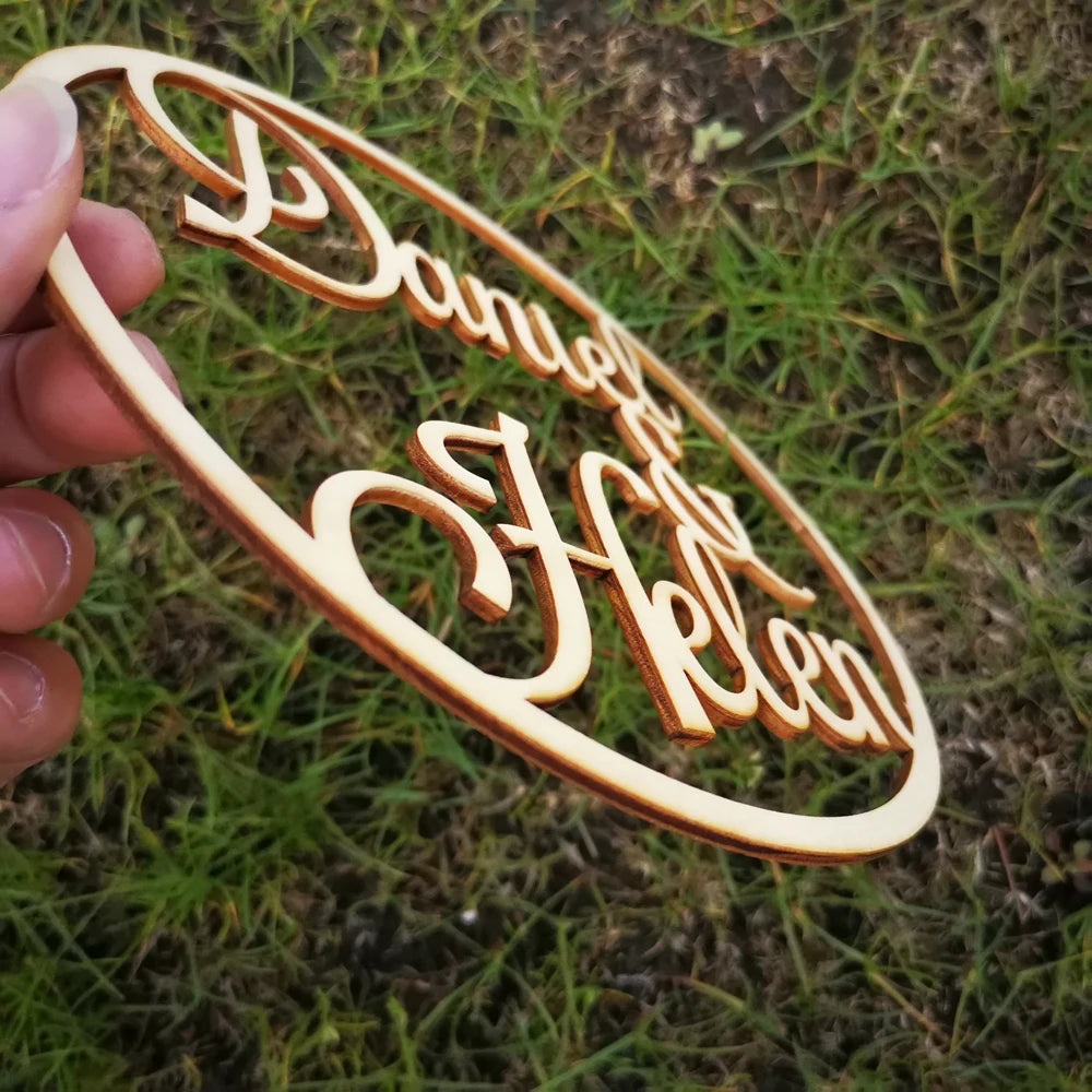 Personalized Wedding Laser Cut Name Wood Decor, Reception Decor, Wedding Sign Hoop, Photo Prop Wall Sign
