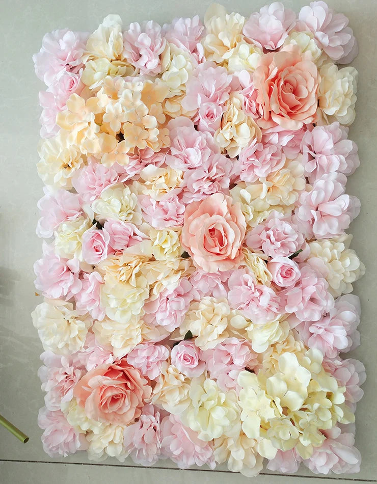 Silk Rose Flowers 3D Backdrop Wall Wedding Decoration Artificial Flower Wall Panel for Home Decor Backdrops Baby Shower