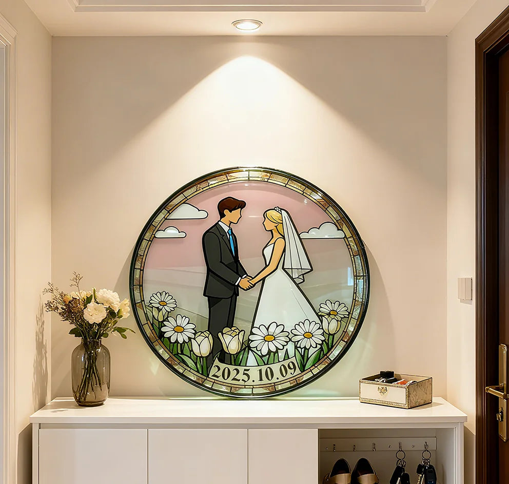Custom - Tailored Stained  Wedding Wall Hanging: a Timeless and Memorable Gift for Newlyweds