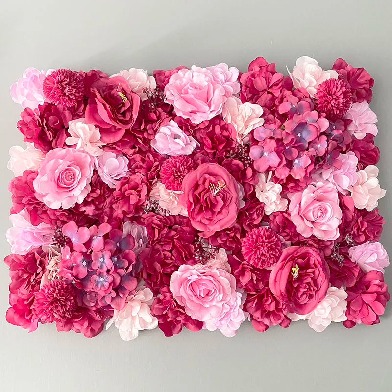 Silk Rose Flowers 3D Backdrop Wall Wedding Decoration Artificial Flower Wall Panel for Home Decor Backdrops Baby Shower