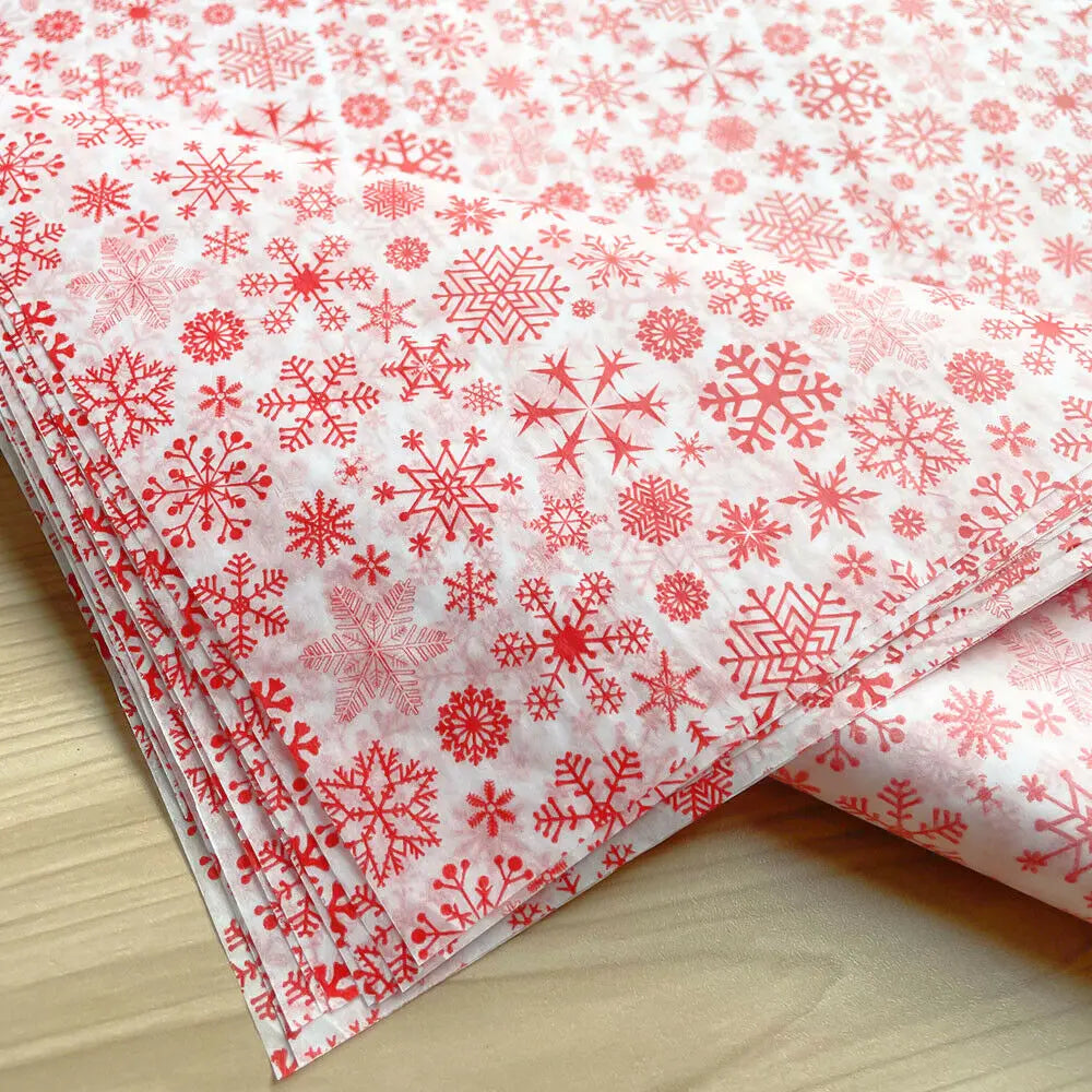 10sheets Tissue Paper Wrapping Snowflake Xmas DIY Craft Flowers Gift Box Packing Wedding Party Home Decor Supplies 50cm*75/35cm