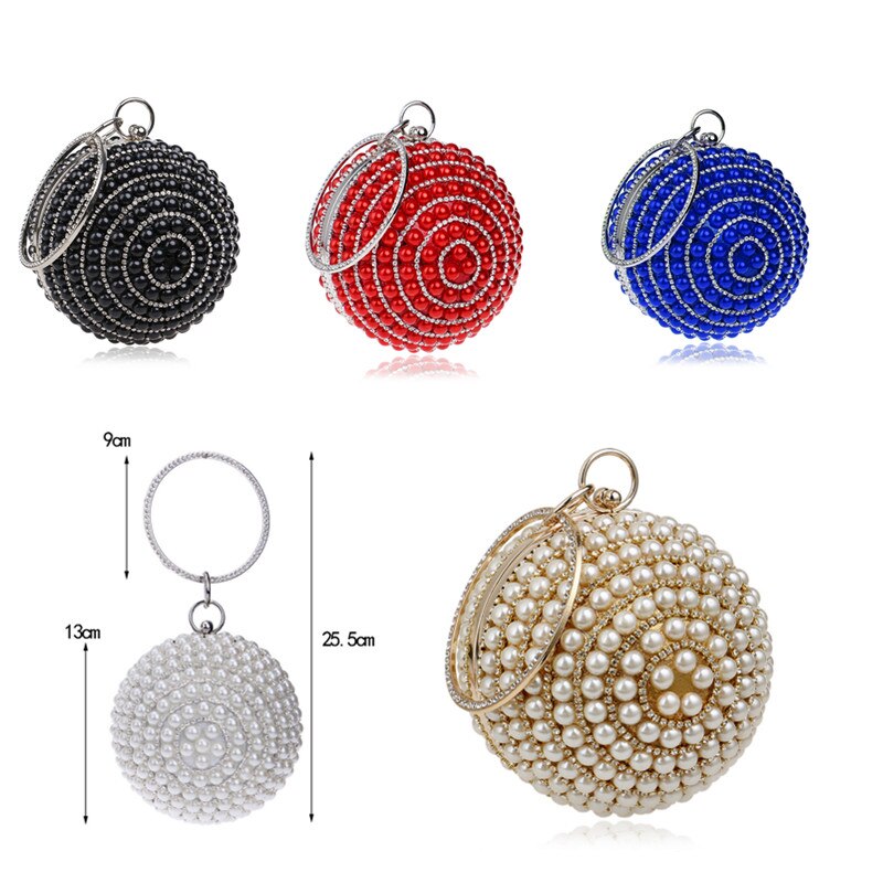 Ball Diamond Tassel Women Party Metal Crystal Clutches Evening  Wedding Bag Bridal Shoulder Handbag Wristlets Clutch