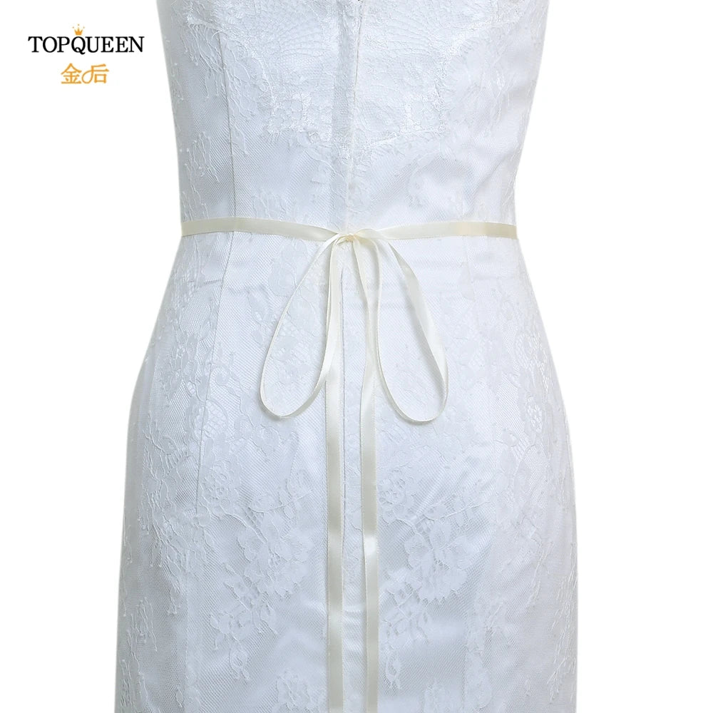 TOPQUEEN S489 Bridal Belt for Women Party Evening Wedding Dresses Sparkly Rhinestone Applique Sash Brides Femal Accessories
