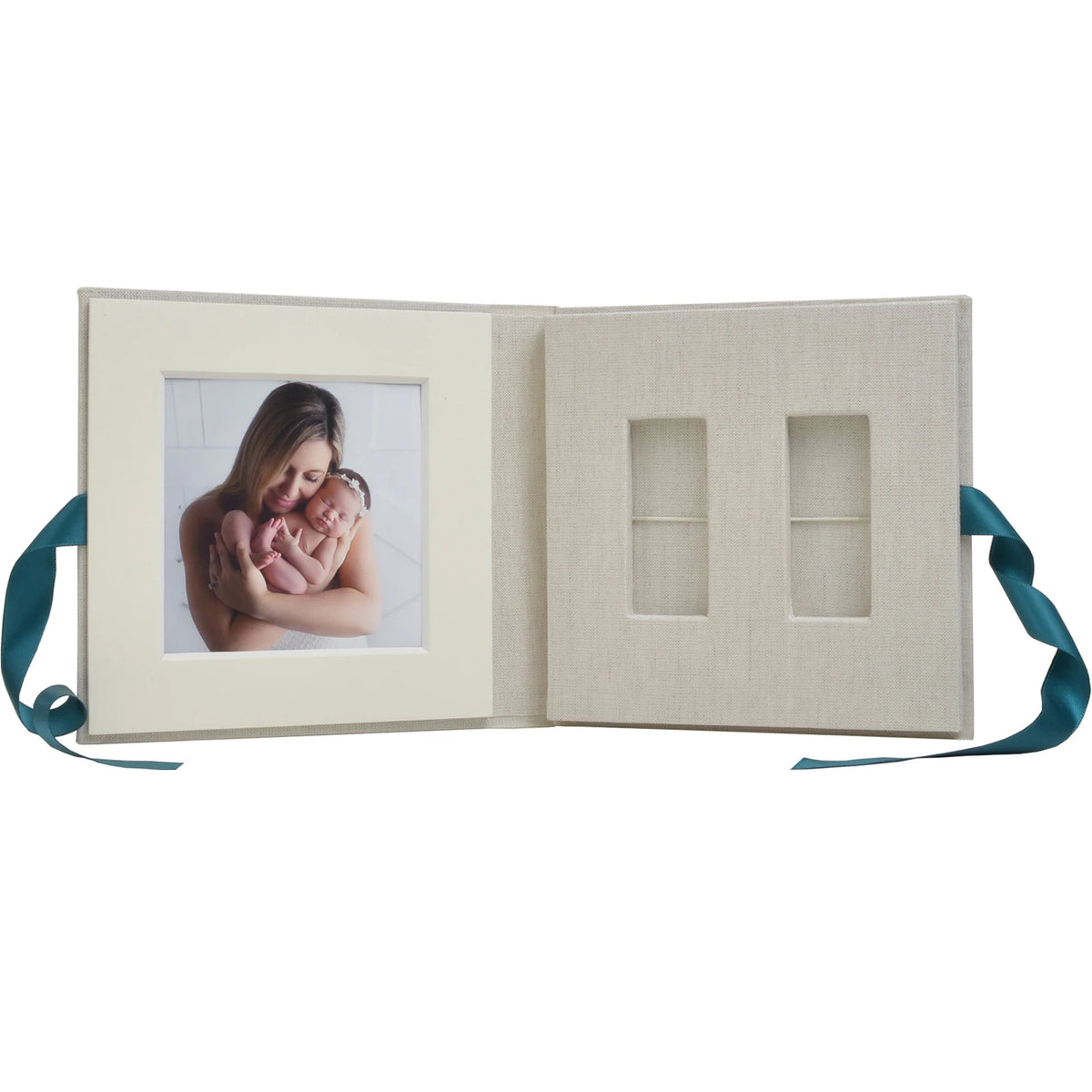 Custom Logo Linen USB boxes with photo frame - Personalized Flash Drive Case - Newborn/Wedding  Photography Packaging