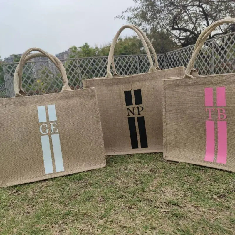 Personalized Beach Jute Tote Bag Reusable Shopping Storage Handbag Burlap Bag Custom Wedding Party Decoration Bridesmaid Gifts