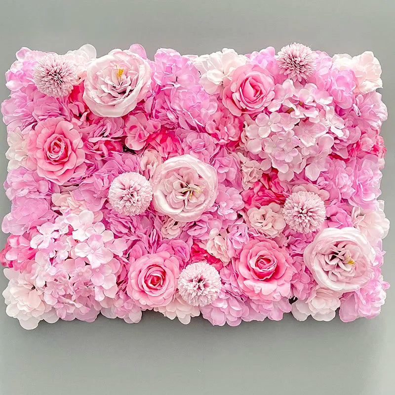 Silk Rose Flowers 3D Backdrop Wall Wedding Decoration Artificial Flower Wall Panel for Home Decor Backdrops Baby Shower