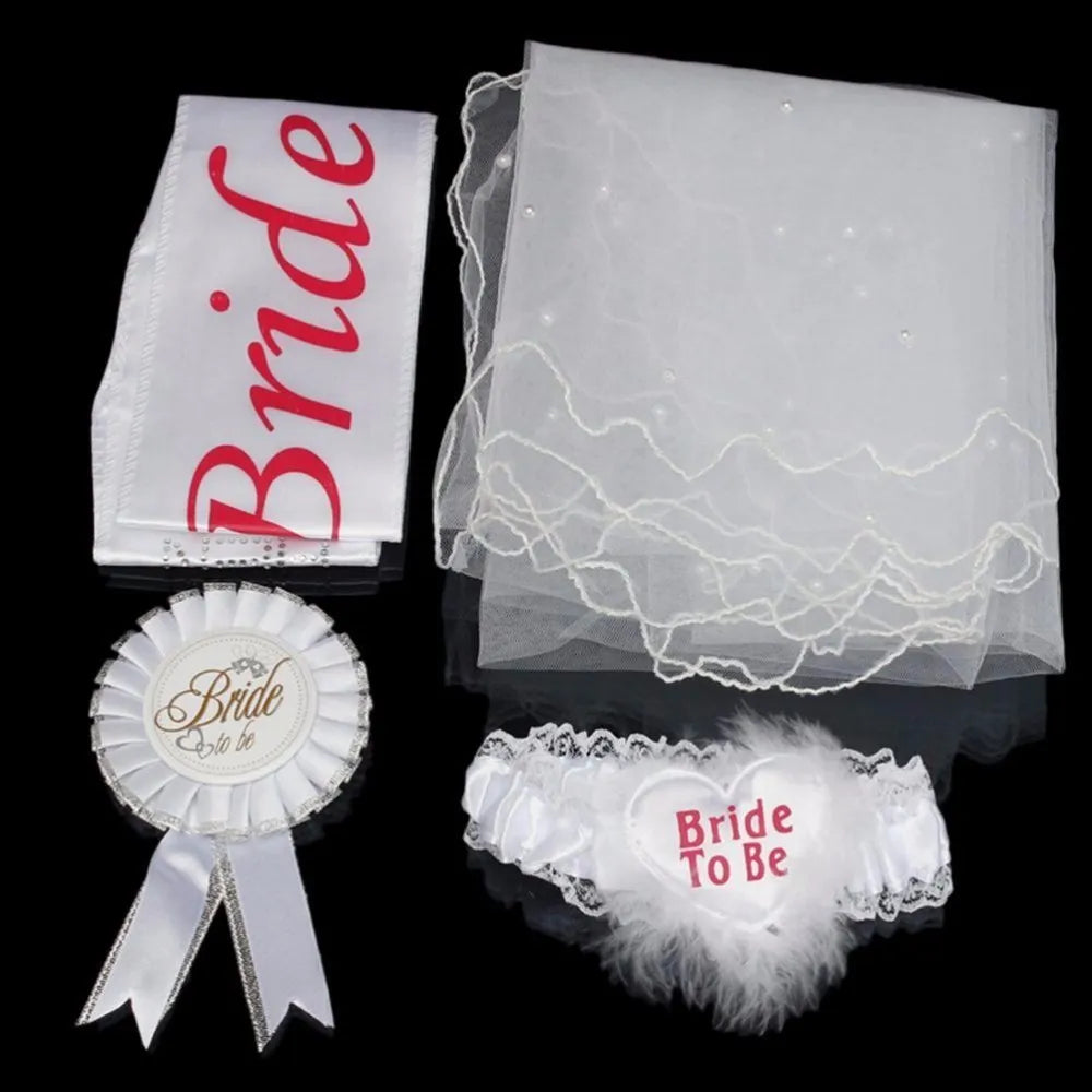 Wedding decoration Bride To Be Bachelorette Party Supplies team Bride Photo Props Set Sash Balloon Veil Hen Party Bridal Shower