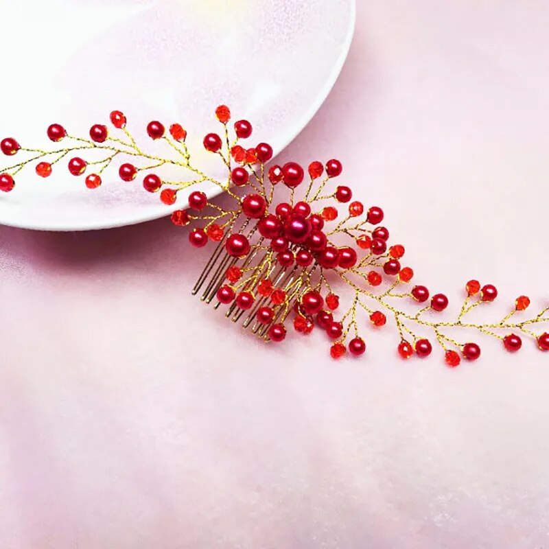 Beautiful Bridal Hair Comb Wedding Dress Hair Accessories Clip Hair Pins for Women Pearl Jewelry Bride Headdress Ornaments