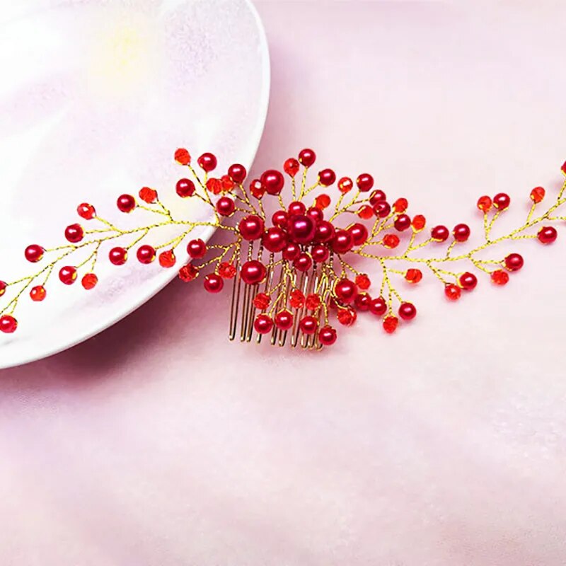 Beautiful Bridal Hair Comb Wedding Dress Hair Accessories Clip Hair Pins for Women Pearl Jewelry Bride Headdress Ornaments