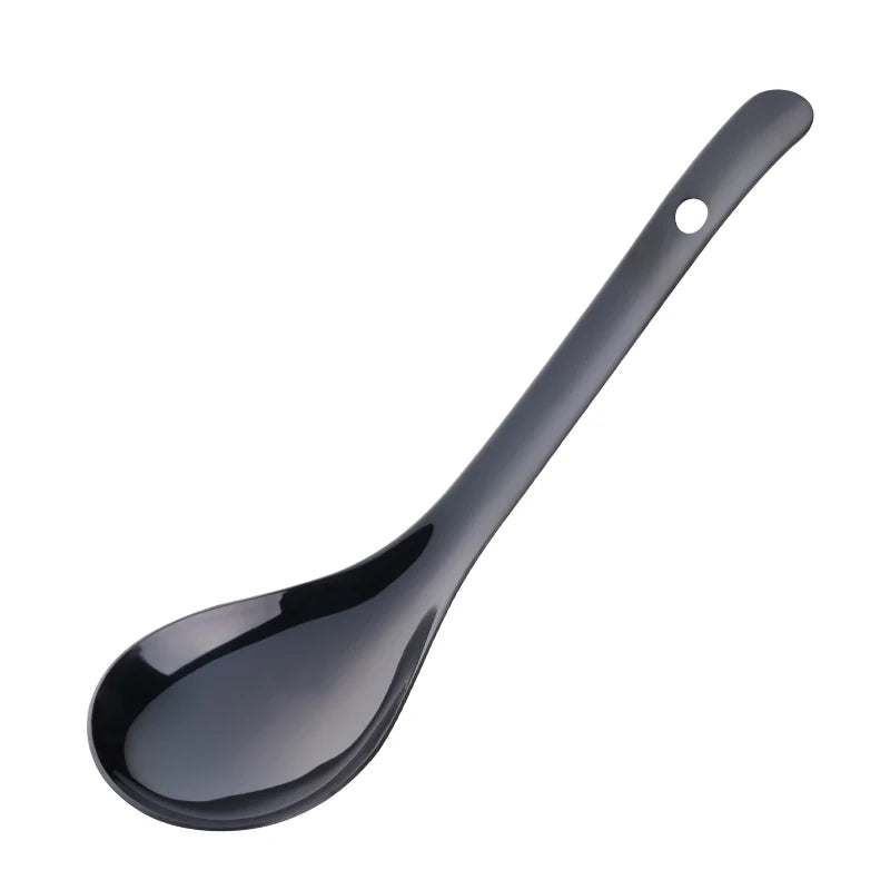 1PC High Quality 304 stainless steel Rainbow Large Chinese Rice Soup Serving Spoon Set Cutlery Tableware Kitchen Accessories